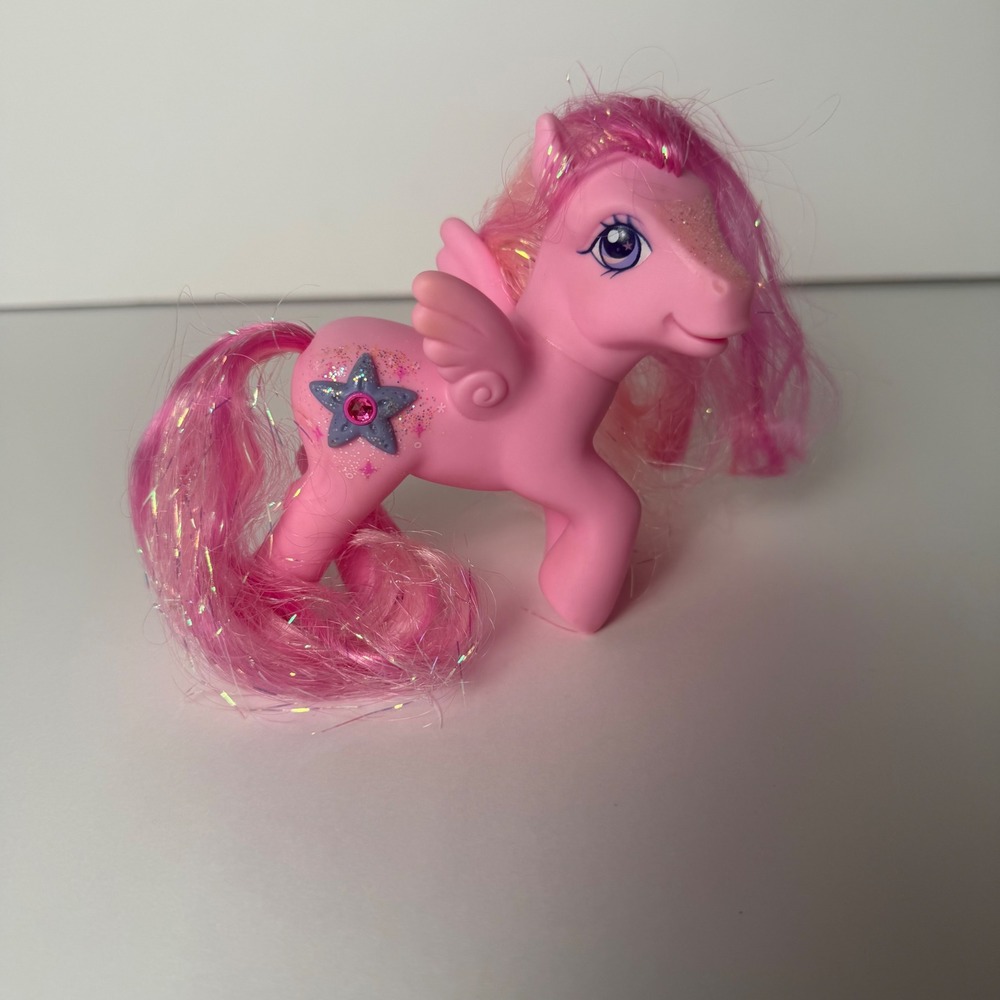2004 My Little Pony G3 Hidden Treasure Pegasus Jewel Pony Pink Tinsel MLP